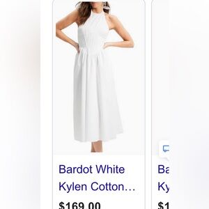 bardot white corset dress size 4 revolve